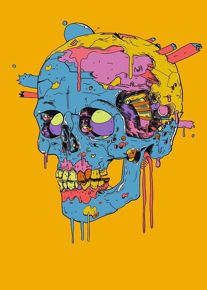 Melted Skull Art
