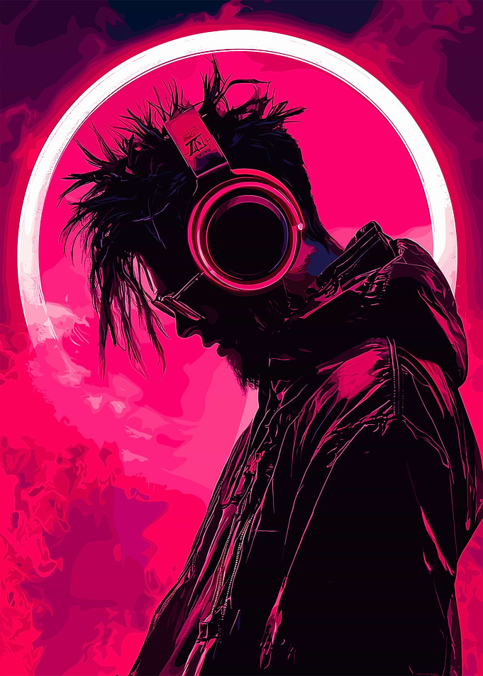 Silhouette in Neon