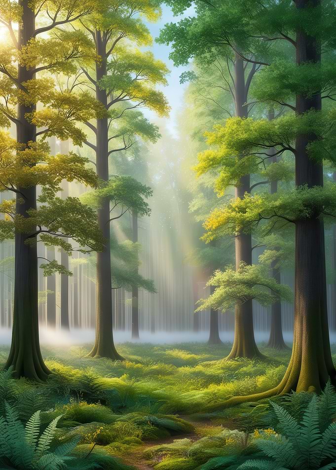 Sunlit Forest Path