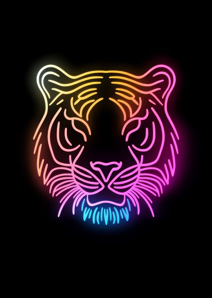 Neon Tiger Head