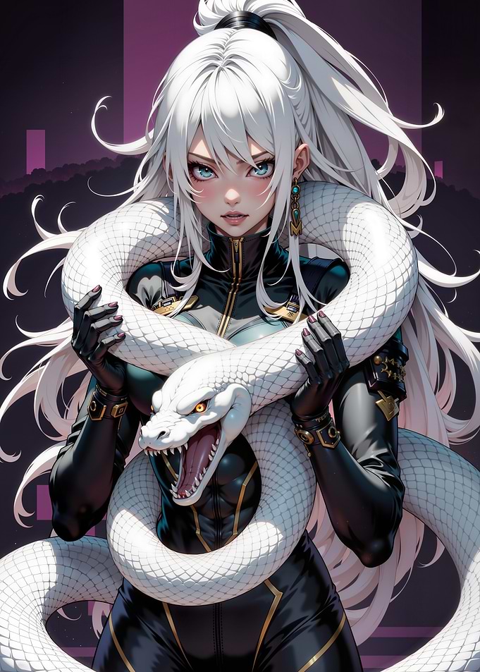 White Snake Anime Girl