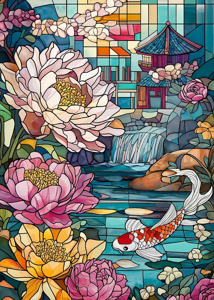Stained Glass Koi Pond