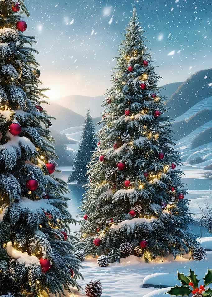 Snowy Christmas Trees