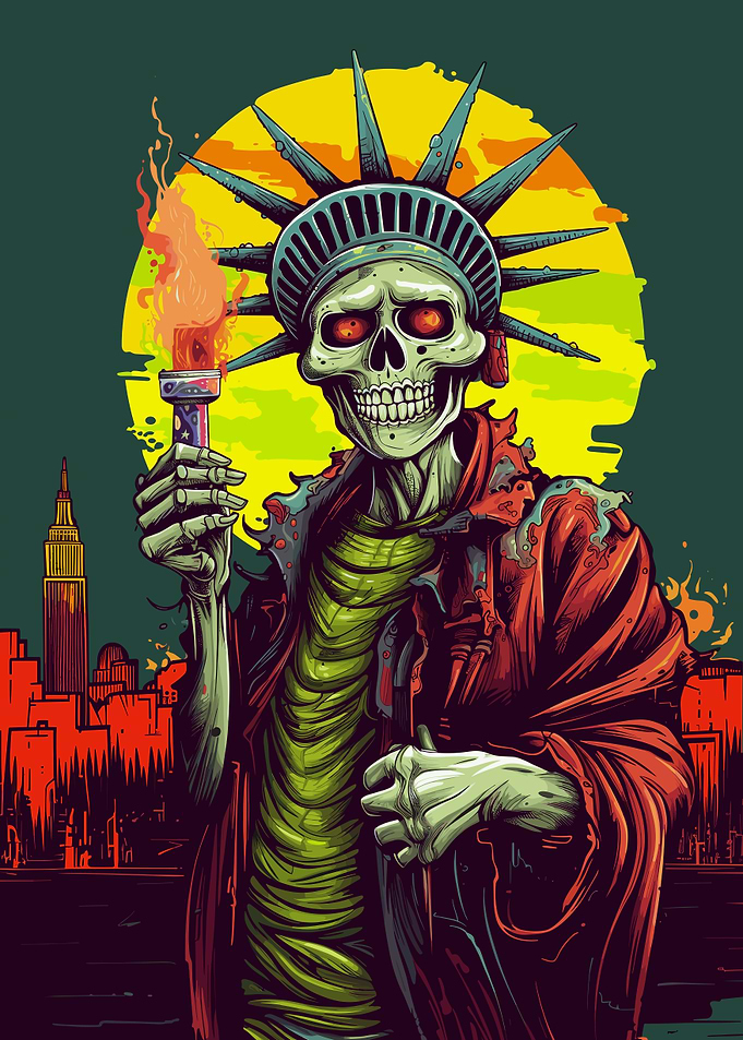 Statue of Liberty Skull Art