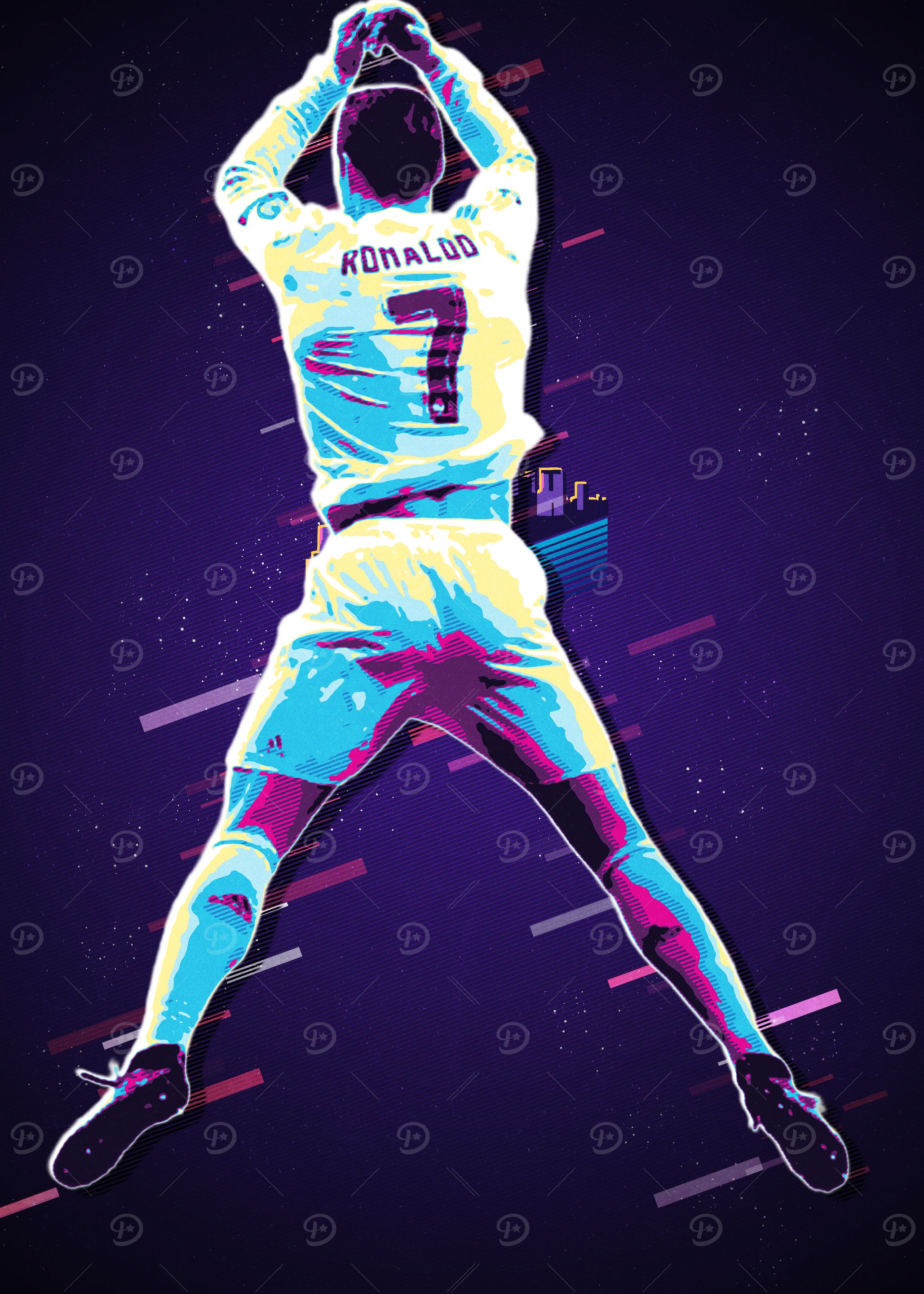 Cristiano Ronaldo 80s Art
