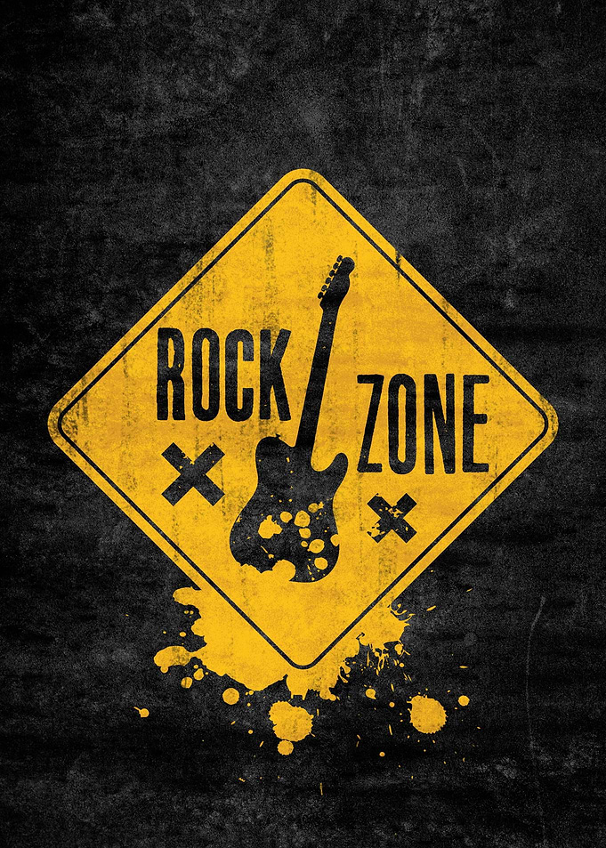 Rock Zone Warning Sign
