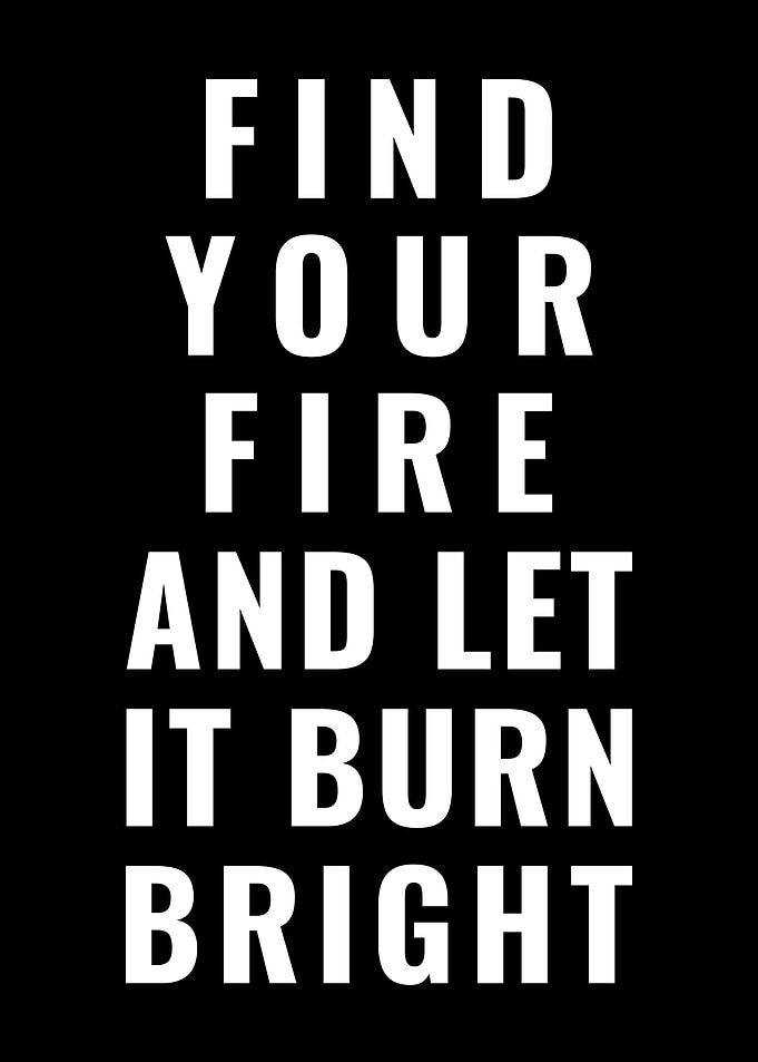 Find Your Fire : Motivational Quote Poster