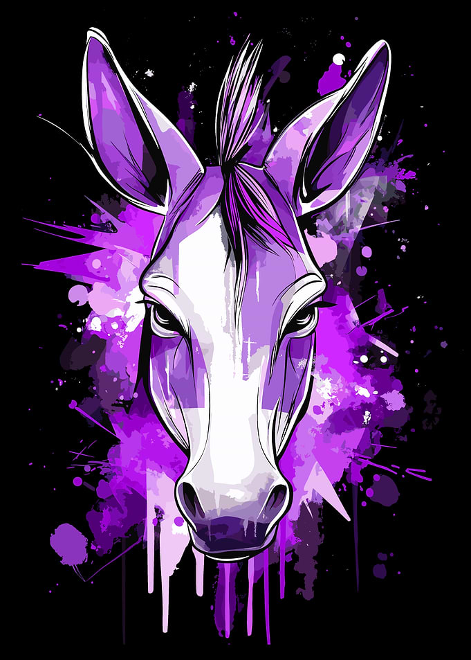 Purple Donkey Portrait