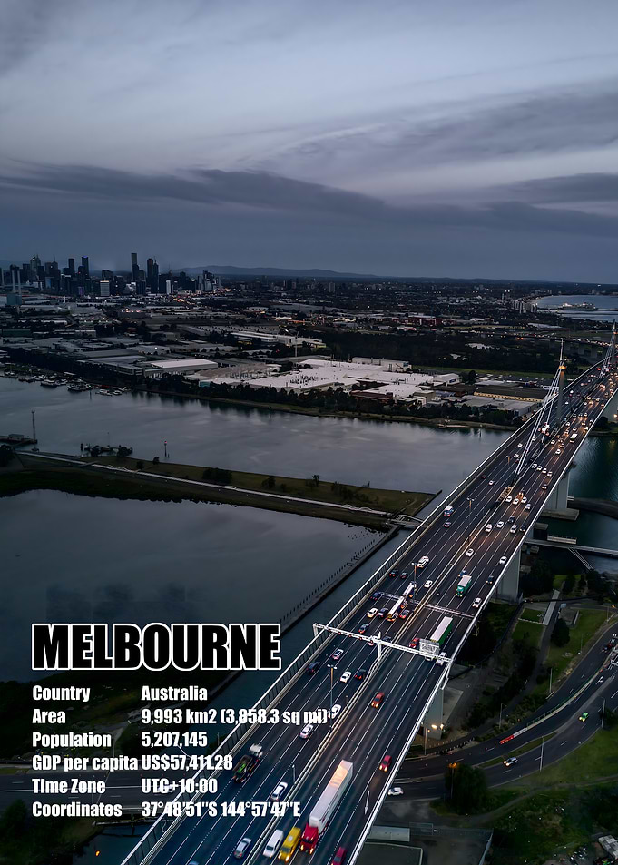 Melbourne Bridge Aerial View
