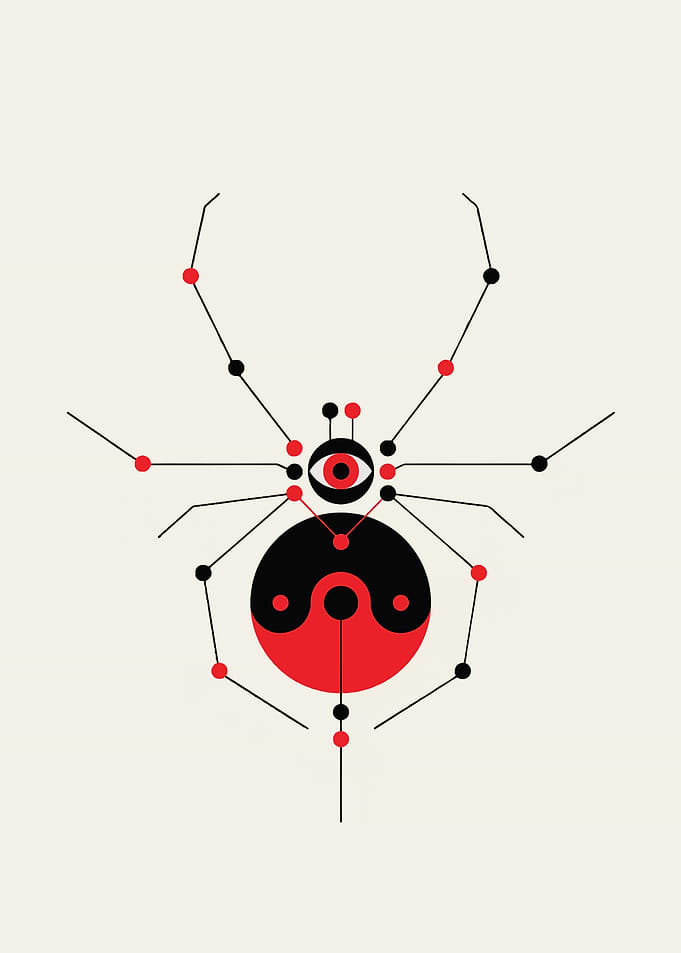 Geometric Spider with Yin Yang