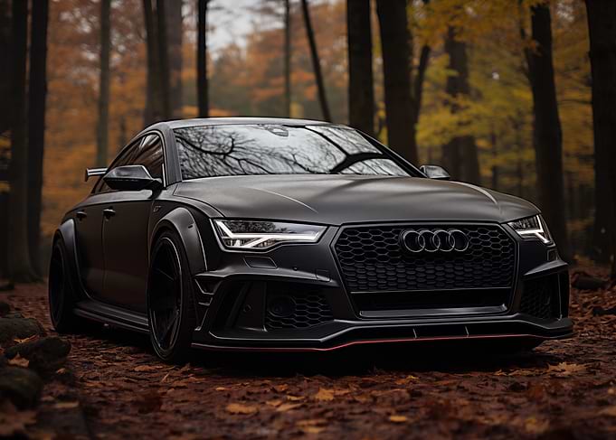 Black Audi in forest