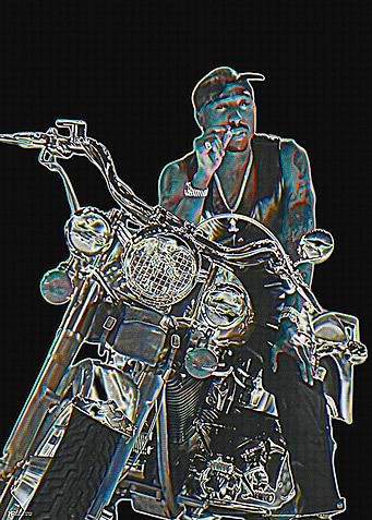 Tupac Shakur on Motorcycle