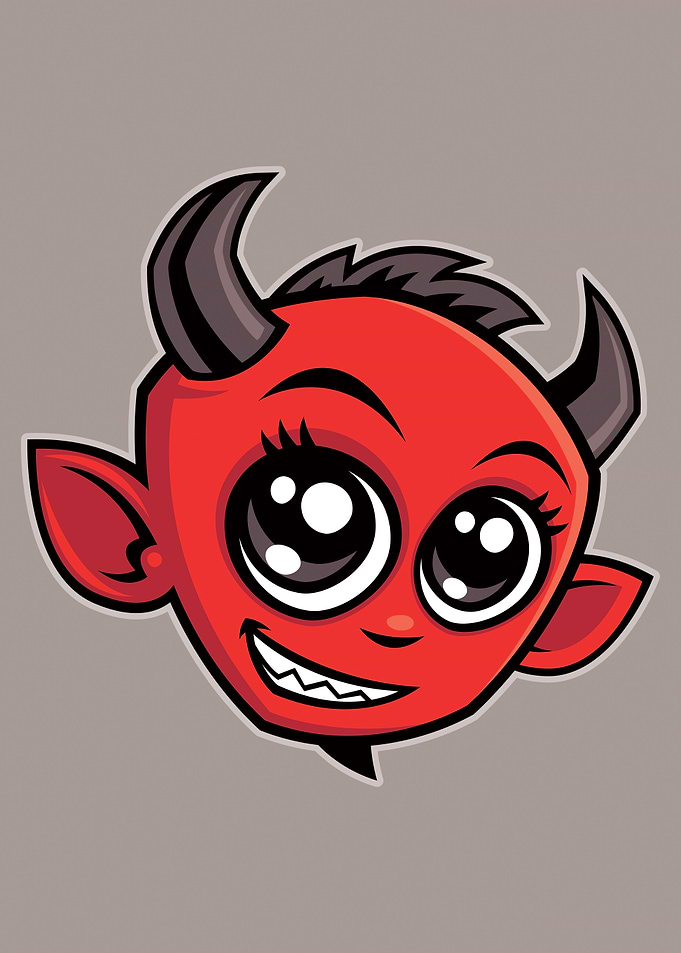 Cute Smiling Cartoon Devil Cartoon