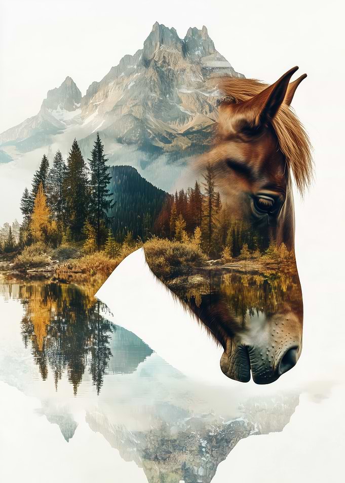 Horse & Mountain Landscape