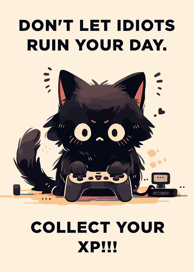 Gamer Cat Motivational Poster