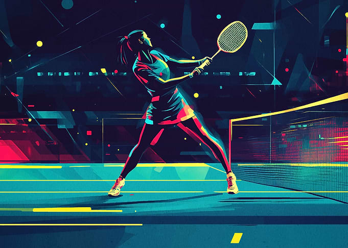 Badminton Player in Action