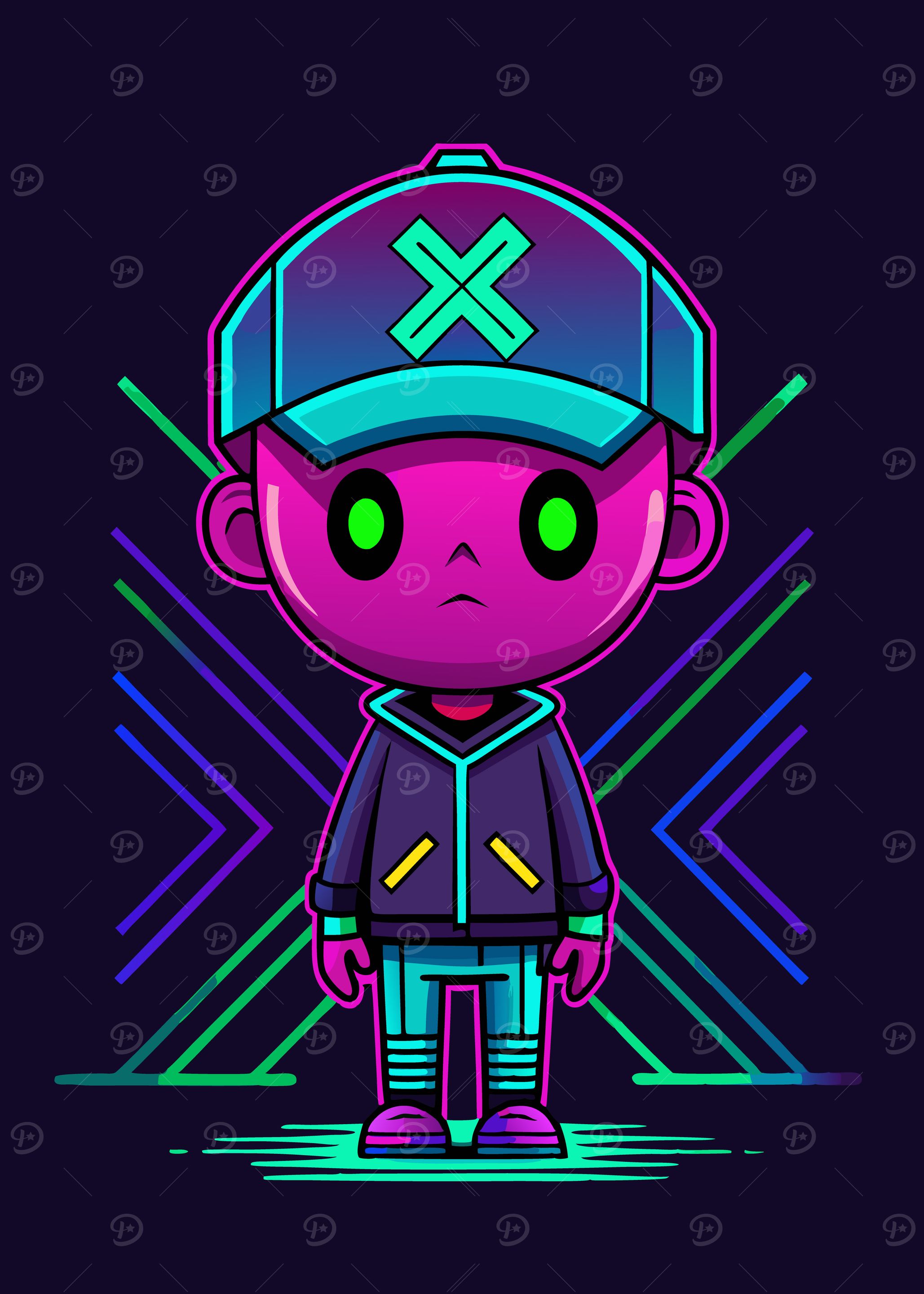 Neon Character Illustration