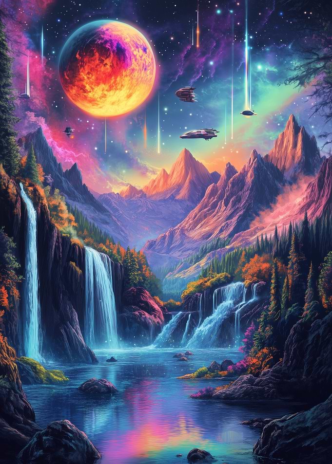 Fantasy Waterfall Landscape