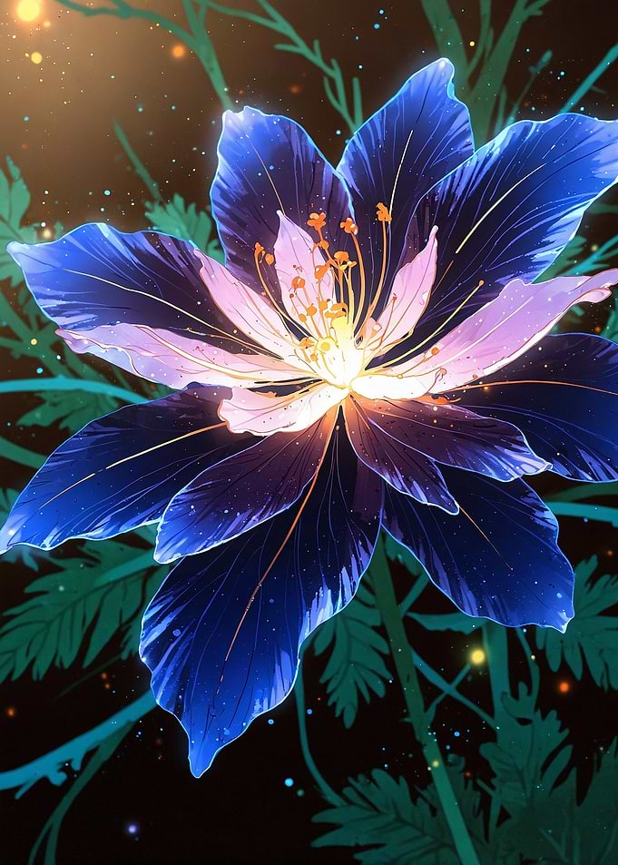 Glowing Blue Flower