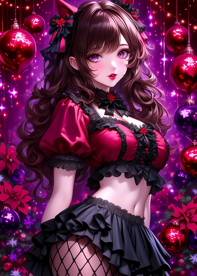 Anime Girl in Red and Black Outfit