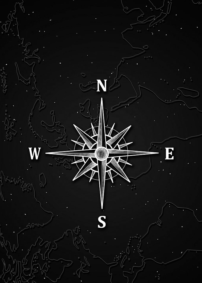 Compass Rose on Map