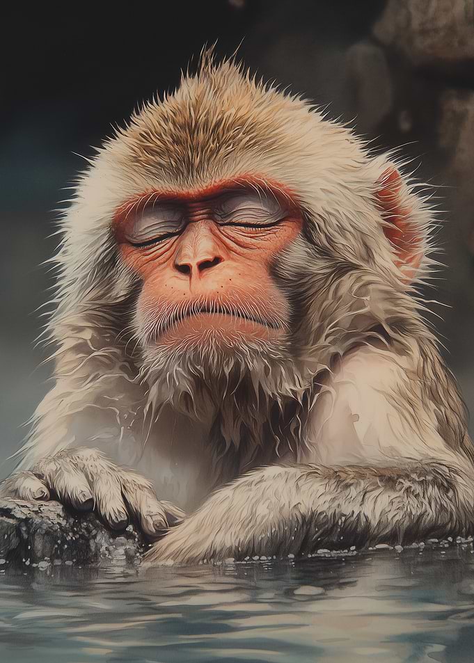 Relaxed Snow Monkey