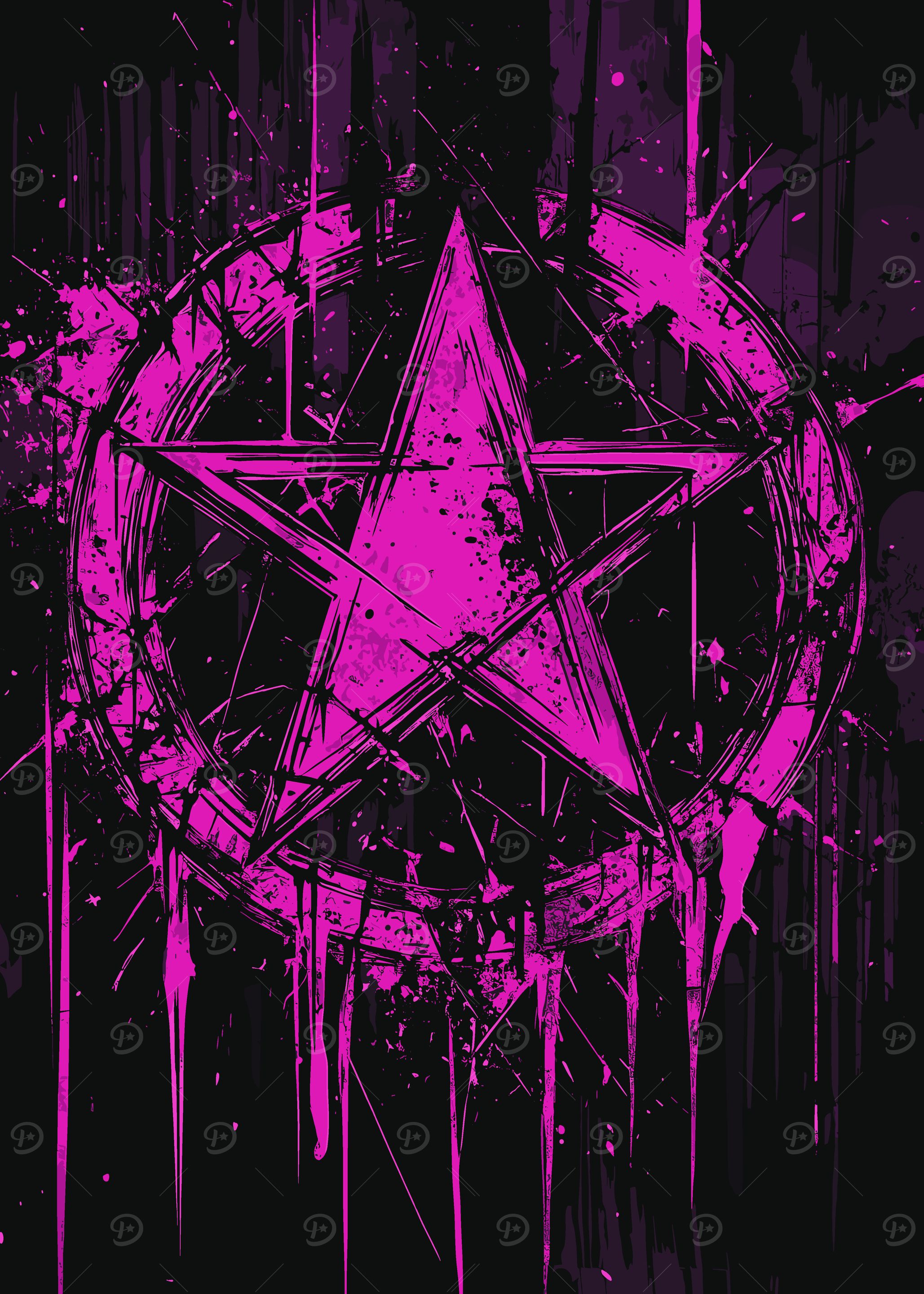 Gothcore Pentagram Splashes