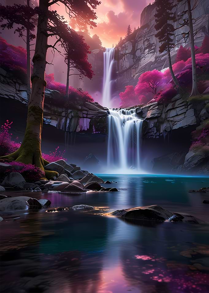 Magical Waterfall Landscape