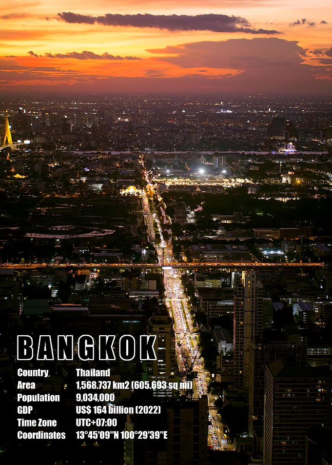 Bangkok Skyline at Sunset