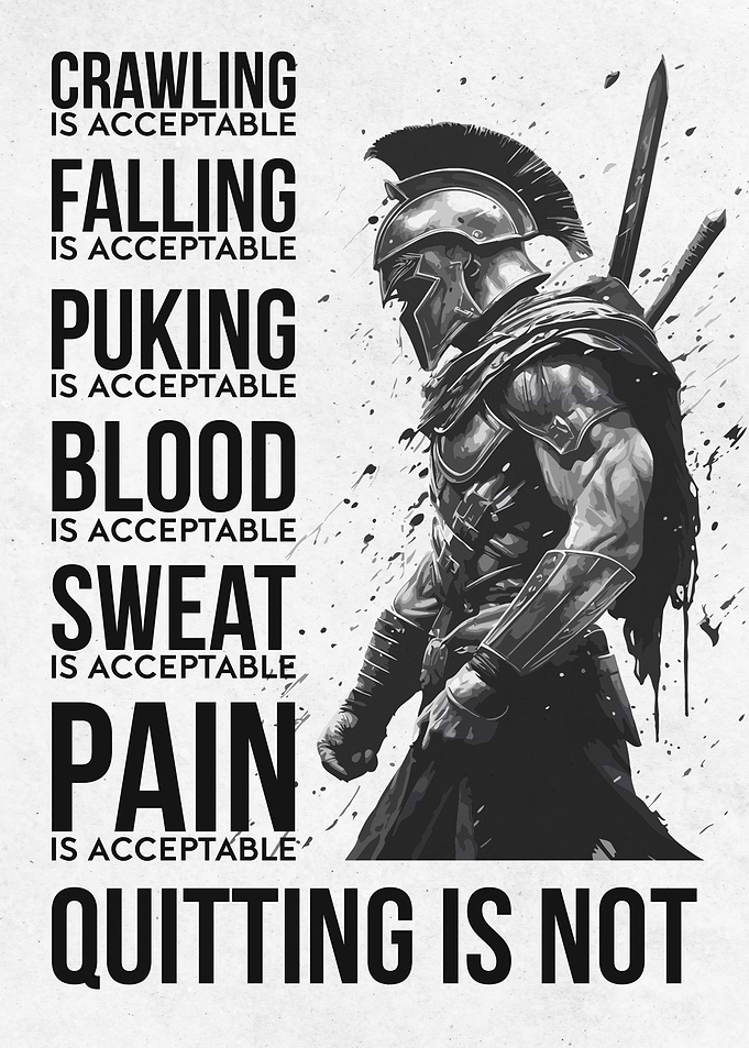 Spartan Warrior Motivation Poster