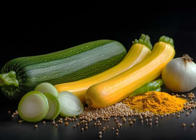 Zucchini, Onion, and Spices