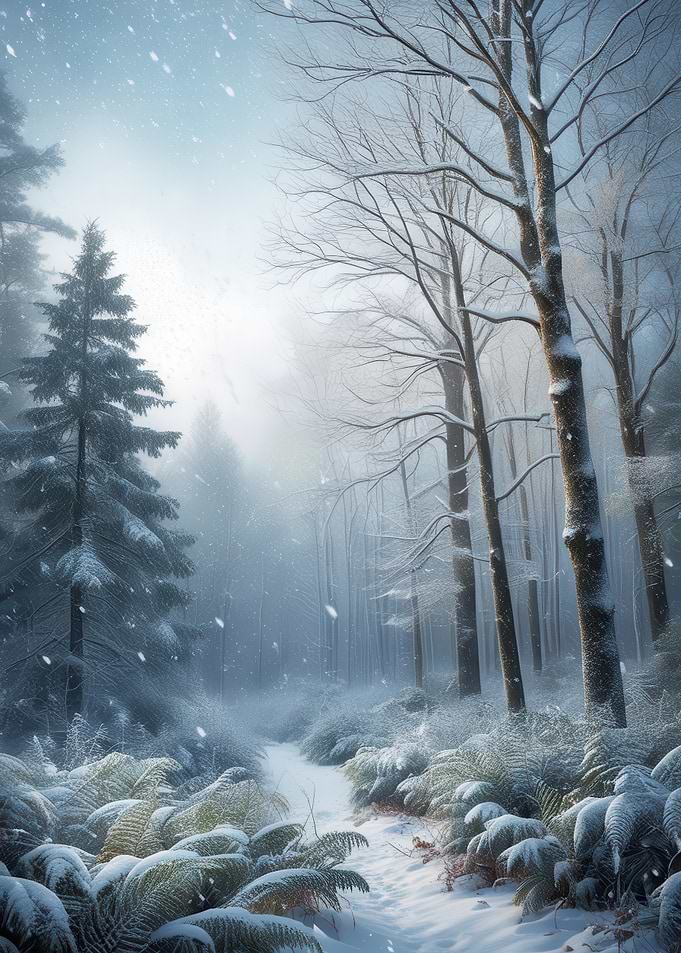 Snowy Forest Path