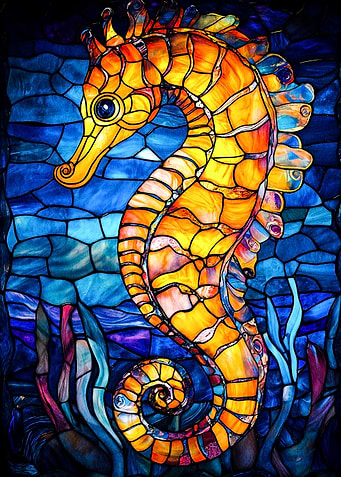 Stained Glass Seahorse