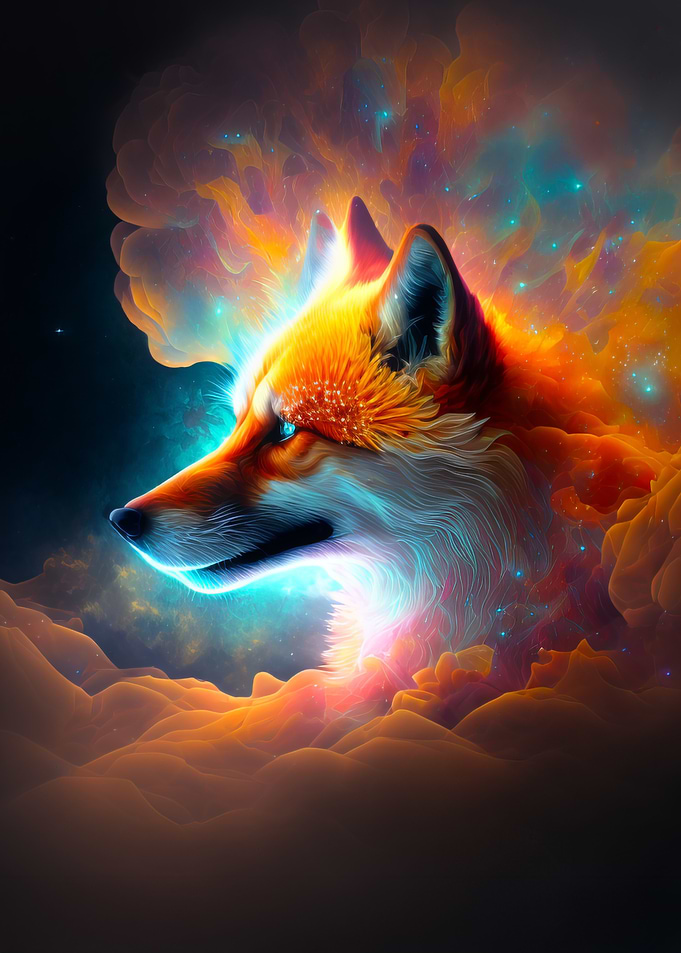 Cosmic Fox in Nebula