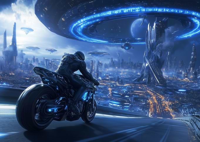 Futuristic Cyberpunk Motorcycle