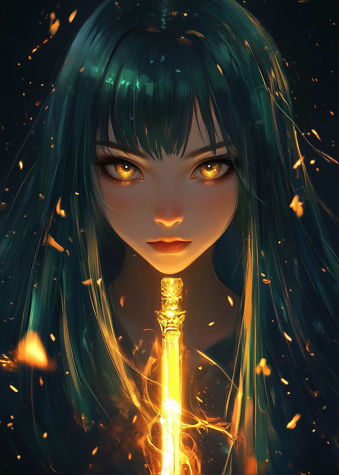 Fiery Anime Warrior