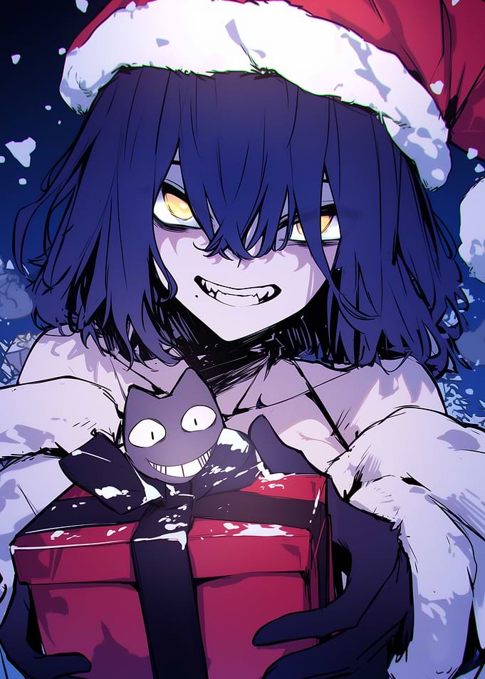 Creepy Christmas Anime Girl