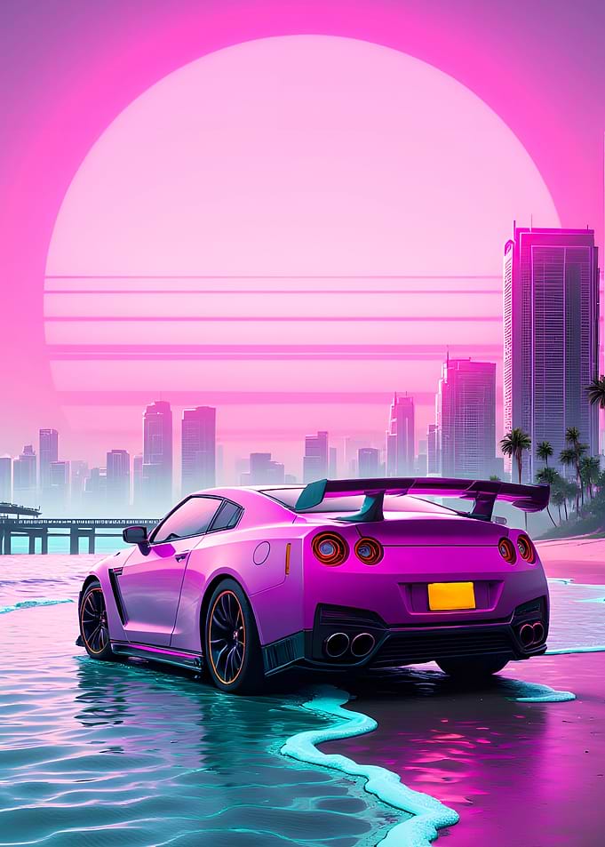 Sports Car and Skyline
