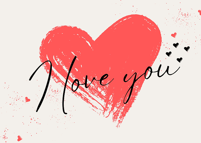 Love You Heart Print