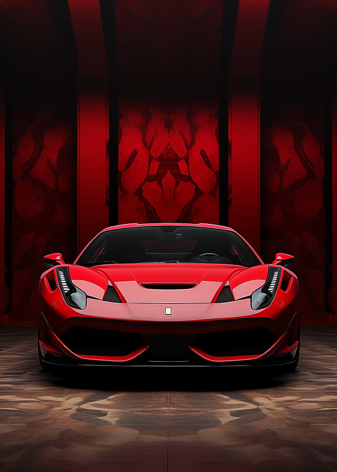 Red Ferrari in Garage