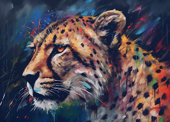 Cheetah Portrait watercolor