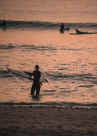 Surfer at Sunset in Baleal Portugal OU