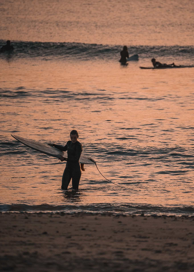 Surfer at Sunset in Baleal Portugal OU