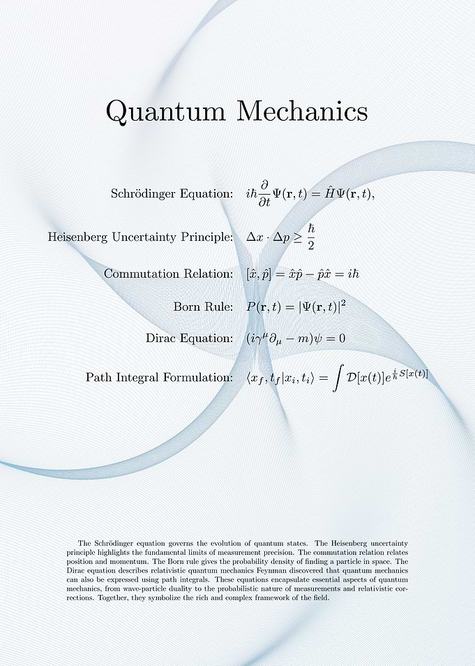 Quantum Mechanics Equations