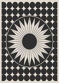 Black and White Bauhaus Geometric Floral Art