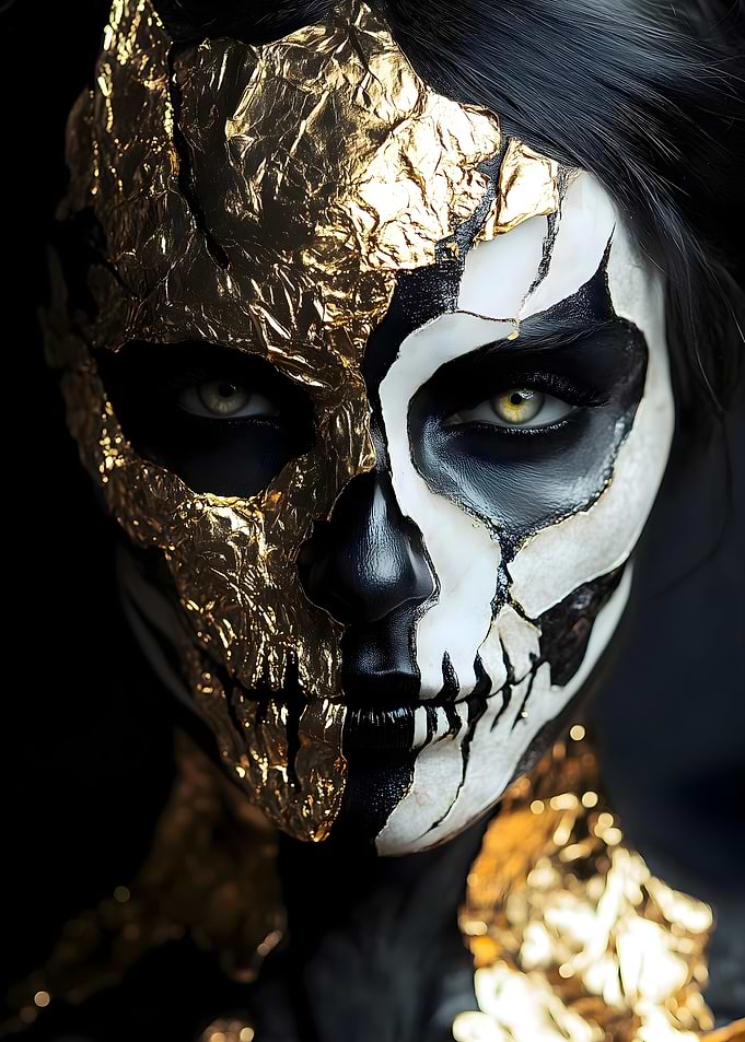 Gold Skull Makeup