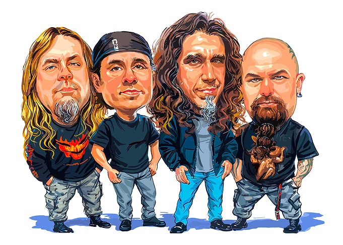 Caricature of Metal Band