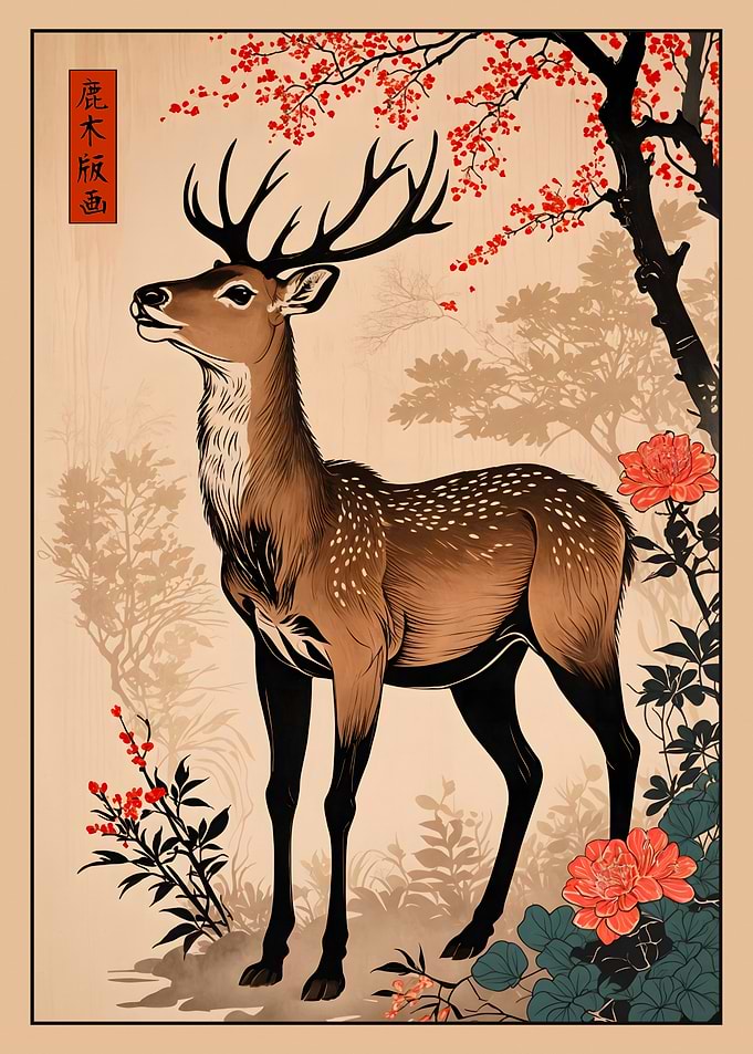 Japanese Deer Vintage