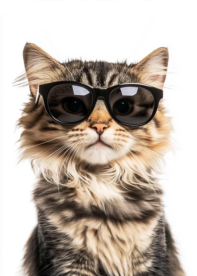 Cool American Curl Cat in Sunglasses