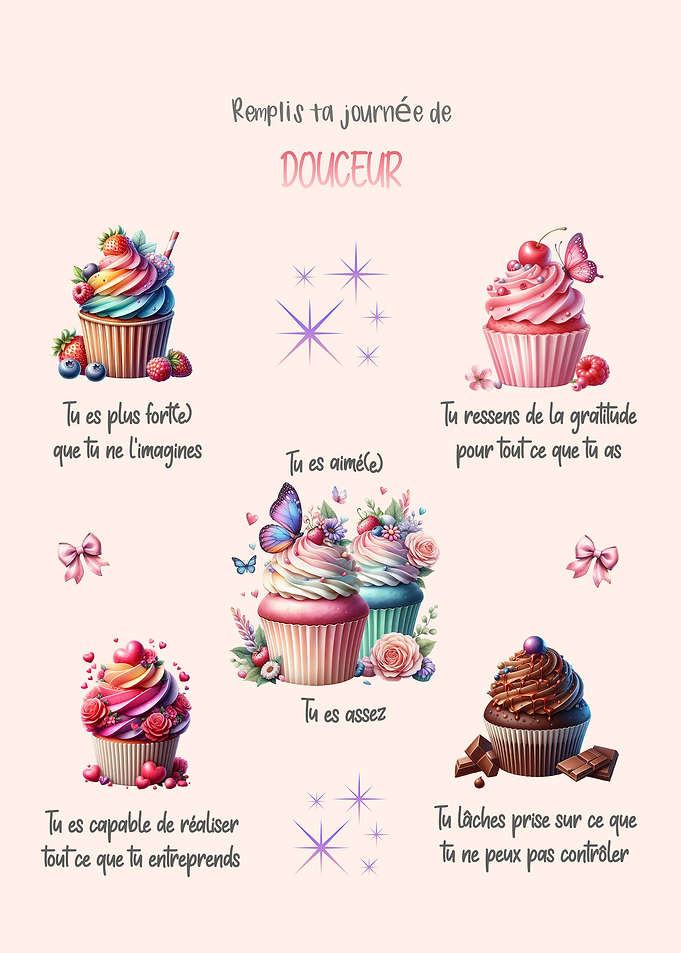 Poster d'affirmations positives avec Cupcakes